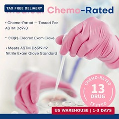 Supmedic Medical Nitrile Exam Gloves, 3.5 mil Powder-Free Food-Safe Disposable G