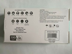 Basic Clear Vinyl Disposable Gloves ( 100 gloves ) L/X-LARGE VGPF 3004 Latex-fre