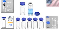 Glass Vials 2ml 10 Pack Sealed Reusable Sterile Laboratory Vials