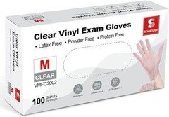 100 Clear Vinyl Synthetic Exam Gloves 4-mil Powder-Free Latex-Free Non-Sterile