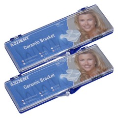 AZDENT Dental Orthodontic Clear Ceramic Brackets Braces Mini Roth.022 Hooks 345