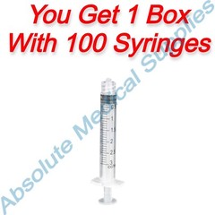 *100-Pieces* Vista Dental Luer Lock Syringes 3 cc Disposable 316030
