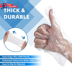 Food Prep Gloves Plastic Food Safe Gloves, Food Handling, One Size Fits Most Po