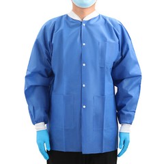 JMU Disposable SMS Lab Jackets Hip Length Medical Jacket W/3 Pockets 40g SMS