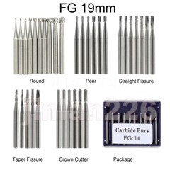 Dental Carbide Burs 19mm FG Straight Fissure Bur for High Speed