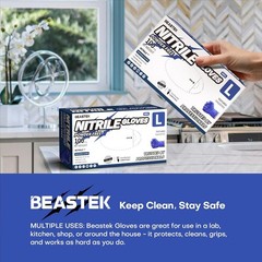 Nitrile Exam Gloves, 4.0 Mil 100 Pcs, Powder-Free Latex-Free Medical Cooking …