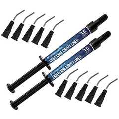4 Dental Light Curve Cavity Liner Syringe 1.5g + 20 Applicator Tips, Made in USA