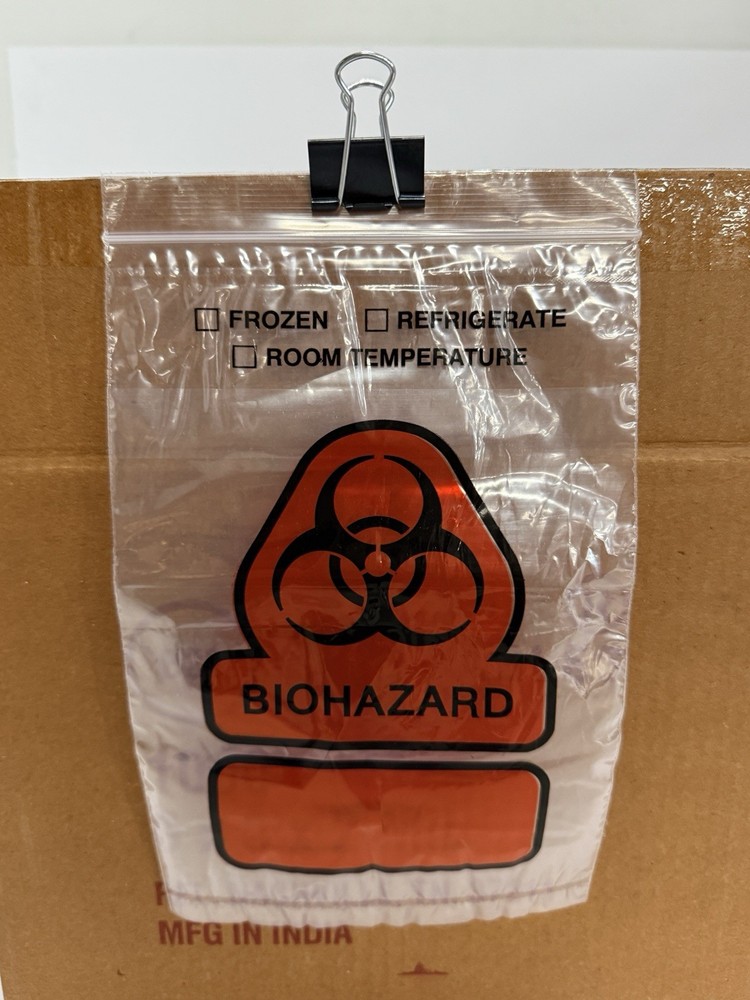 Biohazard Bags, Case of 1000, 6×9, Zip Top Resealable
