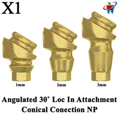 1pcs Dental Angulated 30˚ Loc In Attachment Abutment Conical NP Titanium