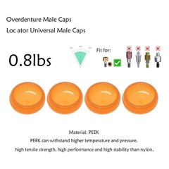 Dental Overdenture Zest Locator Abutment Male Cap for HIOSSEN Osstem M/R Platfor