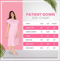 Utopia Care Women’s Hospital Gown Soft Small-Medium, Polkadots Pink