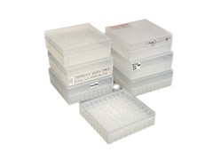 Used (Lot of 7) Laboratory 100-Place Plastic Centrifuge Test Tube Racks w/6 Lids