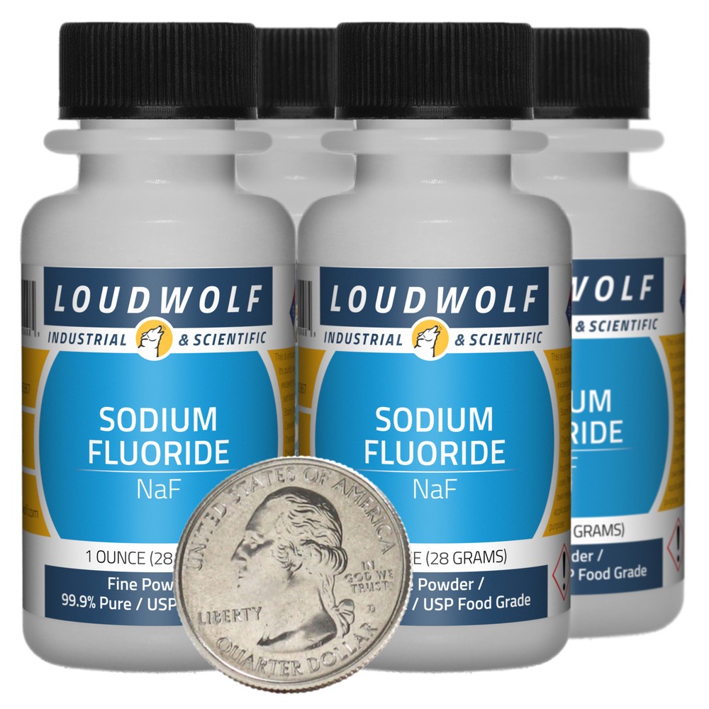 Sodium Fluoride / 4 Ounces / 4 Bottles / 99.9% Pure USP Food Grade / Fine Powder