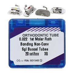 Dental Orthodontic Buccal Tubes 1st 2nd Molar Brackets Roth MBT 0.022 20 Sets 3G