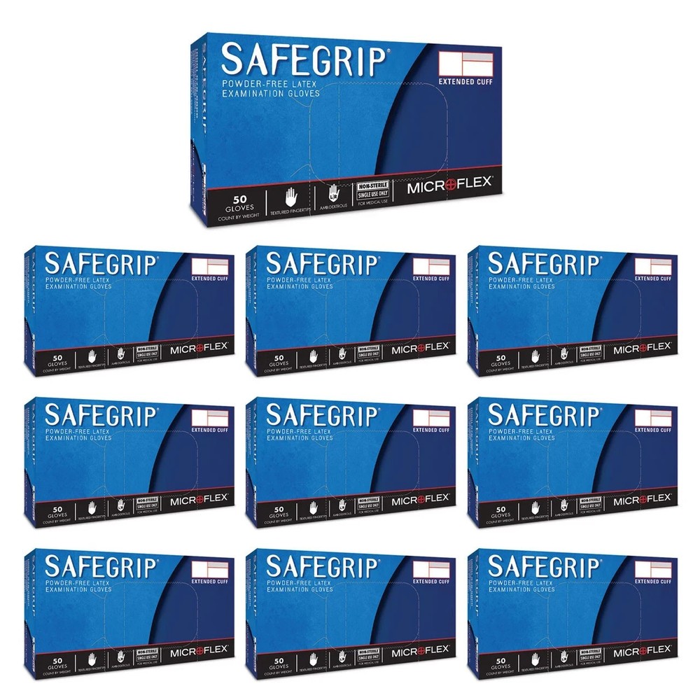 Microflex SG375M Disposable Latex Gloves Medical/Exam Grade, Medium CASE