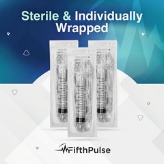 FifthPulse 100ml Syringe with Luer Lock (NO Needle) – Sterile – 5-Pack