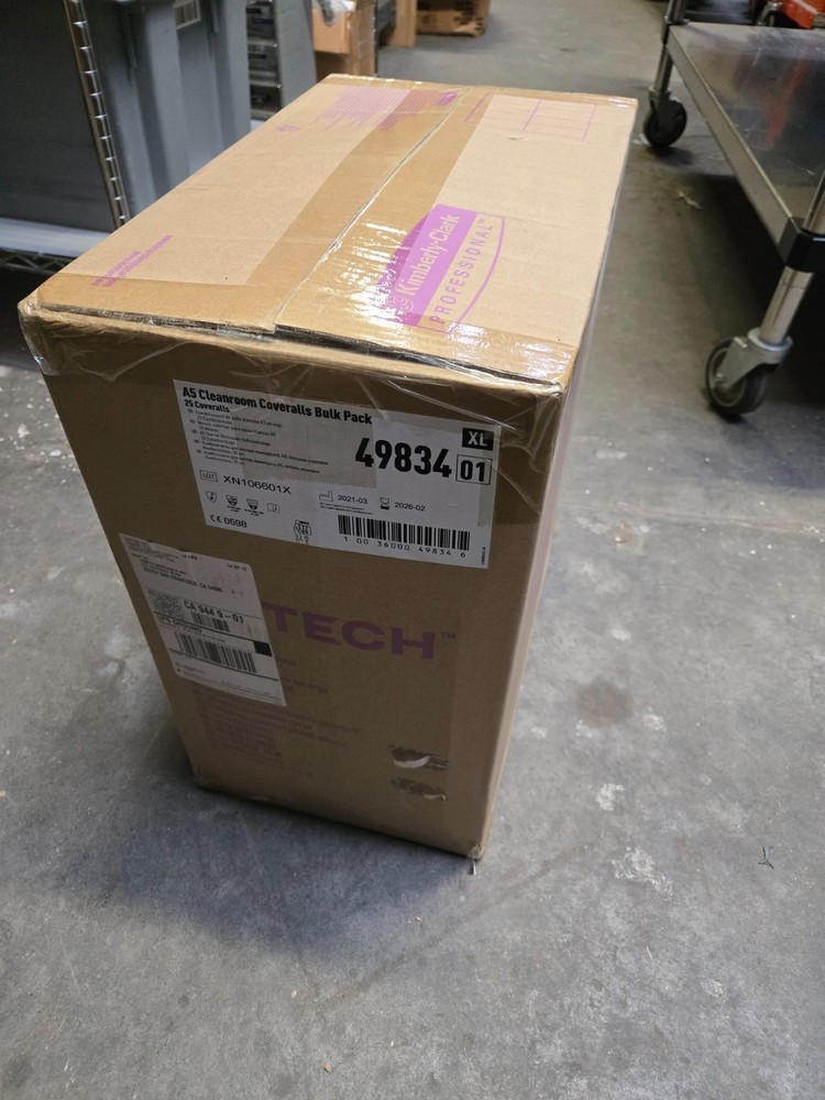 25pc Kimtech 49834 A5 Cleanroom Coveralls XL X-LARGE