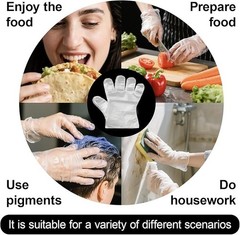 400 Ct Disposable Plastic Gloves – Food Safe Latex Free Powder Free Kitchen Use.