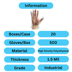 400000 Pieces Poly HDPE Food Handling Service Gloves Latex Vinyl Free Large