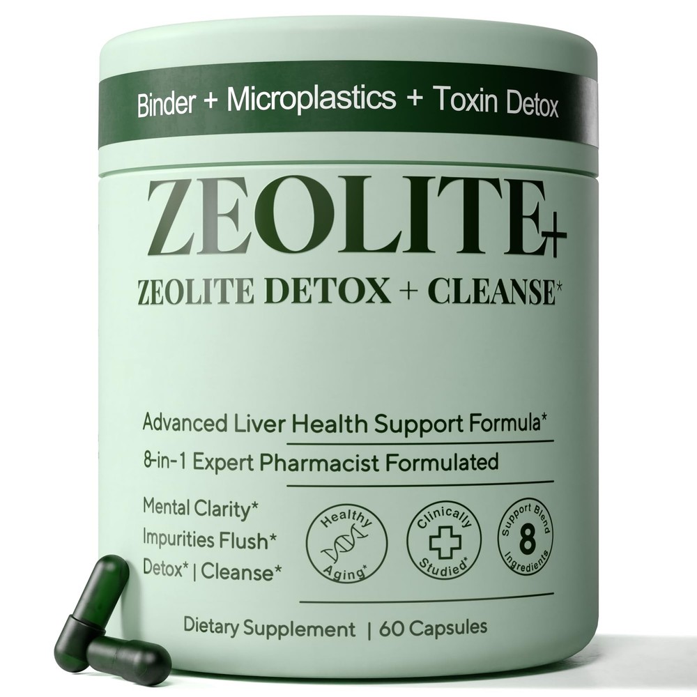 Zeolite Binder Detox – 8-in-1 Clinoptilolite 60 Count (Pack of 1), Blue