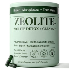 Zeolite Binder Detox – 8-in-1 Clinoptilolite 60 Count (Pack of 1), Blue