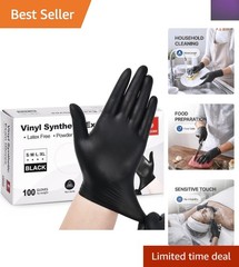 Latex-Free Disposable Vinyl Exam Gloves, 4 Mil, 100 Count – Food Safe & Water…