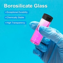 4pcs 30ml Small Clear Glass Vials with Black Screw Cap Glass Graduated