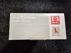 (QTY 1000) Basic Blue Vinyl Synmax Exam Gloves L SIZE BMPF-3003