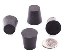 3/4″ id Solid Black Rubber Stoppers 3/4″ Tapered Plug Various Package Sizes