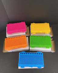 VWR Tube Rack with Lid Reversible Holds 0.2 – 1.5 ml Tubes Asst Colors 10 Racks