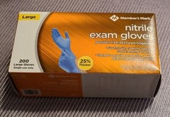 Member’s Mark Large LG Nitrile Exam Gloves 200 Count Powder Free Fresh Stock NEW