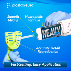 Dental Impression Material VPS Heavy Body Regular Set (2 Cartridge & 4 Tips) PVS