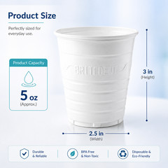 Disposable Plastic Dental Drinking Cups 1000/Cs 5 Oz BRITEDENT