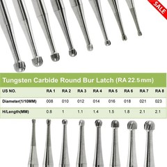 Dental Round Carbide Bur for Slow Speed Latch Type Handpiece RA 1# – 8# Burs