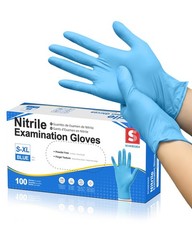 Schneider Nitrile Exam Gloves, Blue Disposable Gloves Latex Free Large,