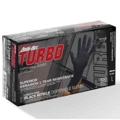 Ambi-dex Turbo Disposable Black Nitrile Glove Superior Abrasion (100 Pcs)