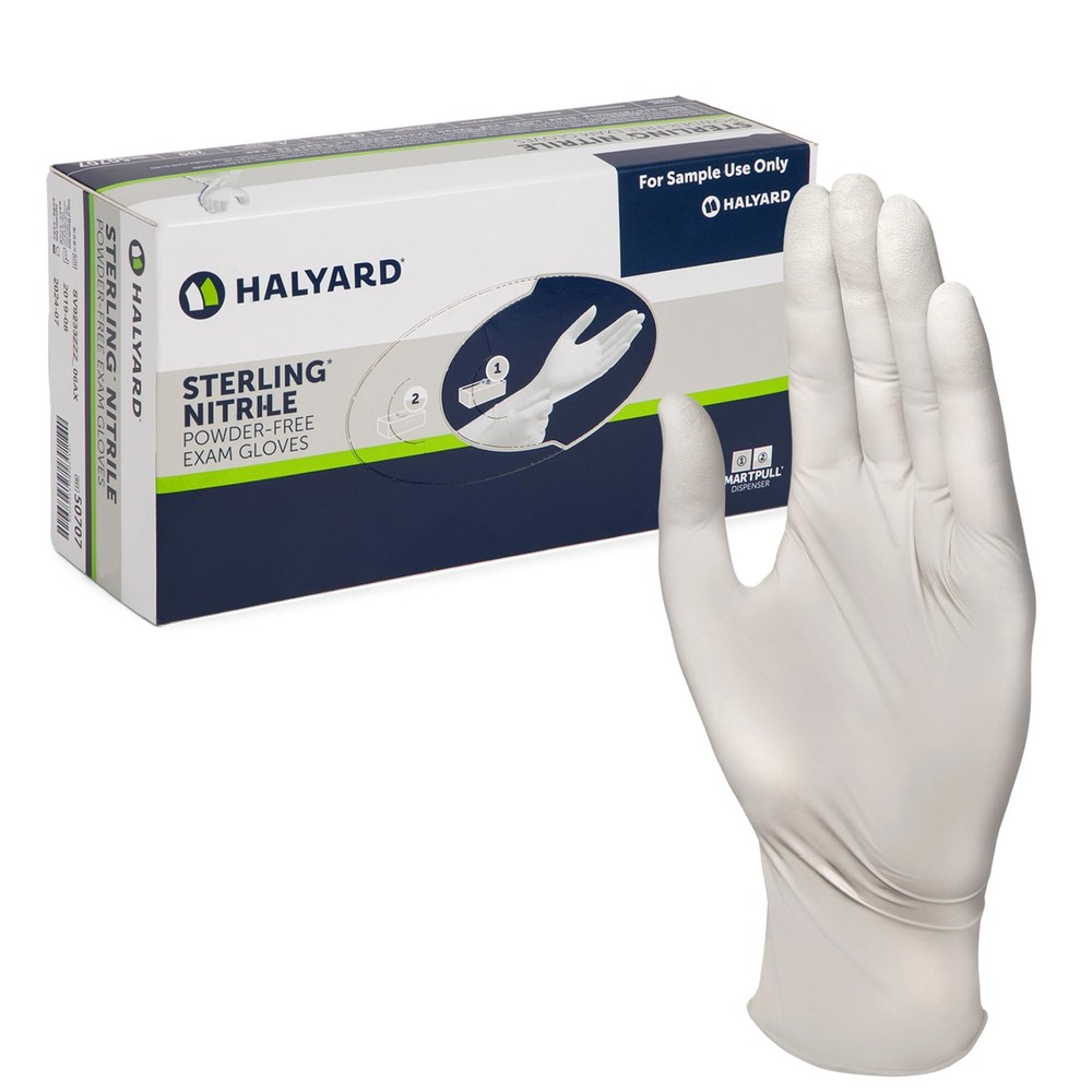 Halyard Sterling Nitrile Exam Gloves Large Pack Of 100 Grey Latex Free Ambid…