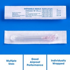 100 Pack 34 Ga 4mm Disposable Needles with Caps for Scientific and Industrial…