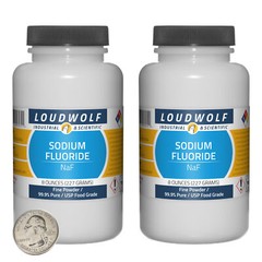 Sodium Fluoride / 1 Pound / 2 Bottles / 99.9% Pure USP Food Grade / Fine Powder