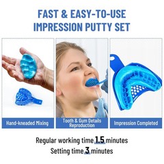Dental Putty Fast Set VPS Dental Impression Material (400g Base & 400g Catalyst)