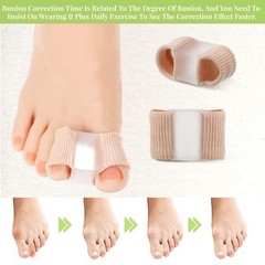 4Pcs Silicone Toe Spacers Lining with Fabric Breathable Soft Spacer Beige