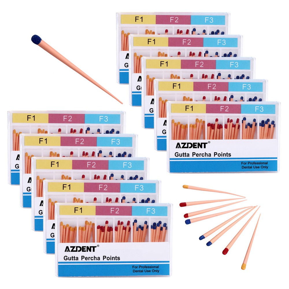 AZDENT Endodoncia dental Puntas de gutapercha y papel absorbente F1 F2 F3