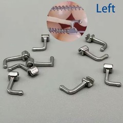 Dental Orthodontic Crimpable Hook Left/Right Sliding 90 Degree Bending 10Pc/pack