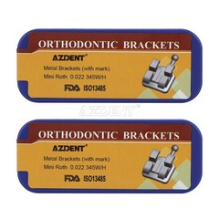 10X AZDENT Orthodontic Brackets Split Welding Mini Roth 022 Hook 345 Laser Mark