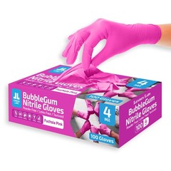 London Labs 4 Mil – Fuchsia Pink Nitrile Gloves – Disposable X-Large,