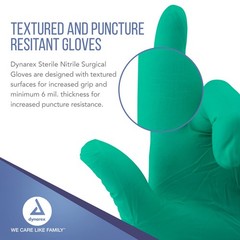 Dynarex Sterile Nitrile Surgical Gloves Size 7.5 Latex Free Comfortable Durable