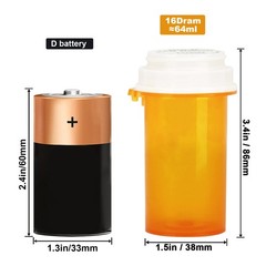 Prescription Reversible Thumb Tab Vials, Medicine Container, Pill Bottle, Pre…