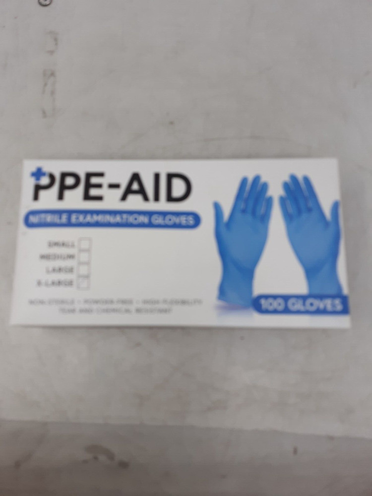 PPE-AID Nitrile Examination Gloves X-Large Powder-Free 100 Count