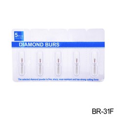 5 Pcs DMXDENT Dental Diamond Burs for High Speed Handpiece Friction Grip 1.6mm