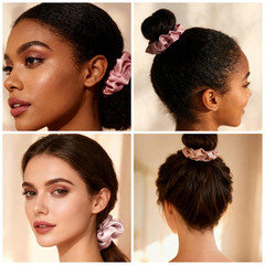 Bsofer Large Satin Scrunchies 18 Colors – Hair Scrunchies for Women & Girls,Hair